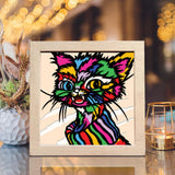 Colorful Cat 2 – Paper Cut Light Box File - Cricut File - 8x8 inches - LightBoxGoodMan