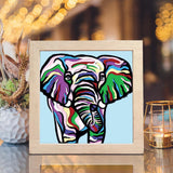 Colorful Elephant – Paper Cut Light Box File - Cricut File - 8x8 inches - LightBoxGoodMan