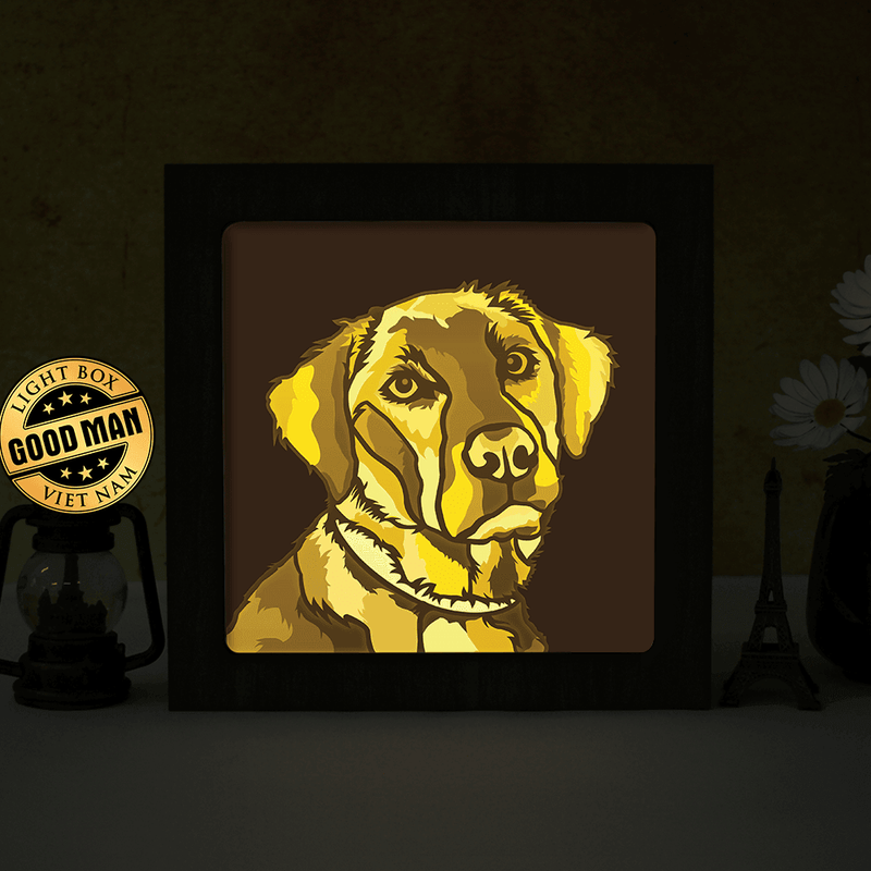 Colorful Labrador – Paper Cut Light Box File - Cricut File - 8x8 inches - LightBoxGoodMan - LightboxGoodman