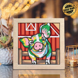 Colorful Pig – Paper Cut Light Box File - Cricut File - 8x8 inches - LightBoxGoodMan - LightboxGoodman