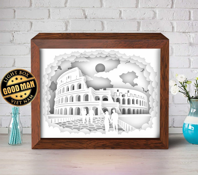 Colosseum 2 - Paper Cut Light Box File - Cricut File - 8x10 Inches - LightBoxGoodMan - LightboxGoodman