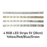 Combo 4 Colors Led Strips 5V ( 20cm long ) - LightboxGoodman