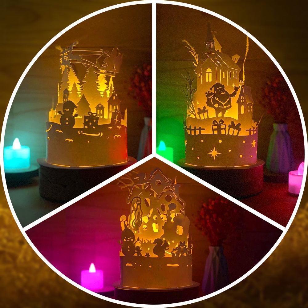 Combo Merry Christmas 1 - 3D Dome Lantern File - Cricut File - LightBoxGoodMan - LightboxGoodman