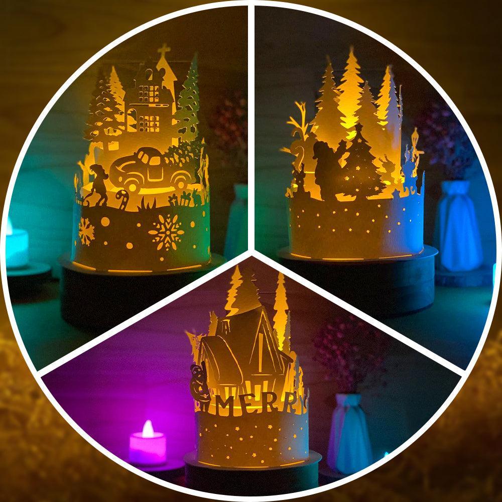 Combo Merry Christmas 11 - 3D Dome Lantern File - Cricut File - LightBoxGoodMan - LightboxGoodman