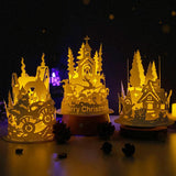 Combo Merry Christmas 13 - 3D Dome Lantern File - Cricut File - LightBoxGoodMan