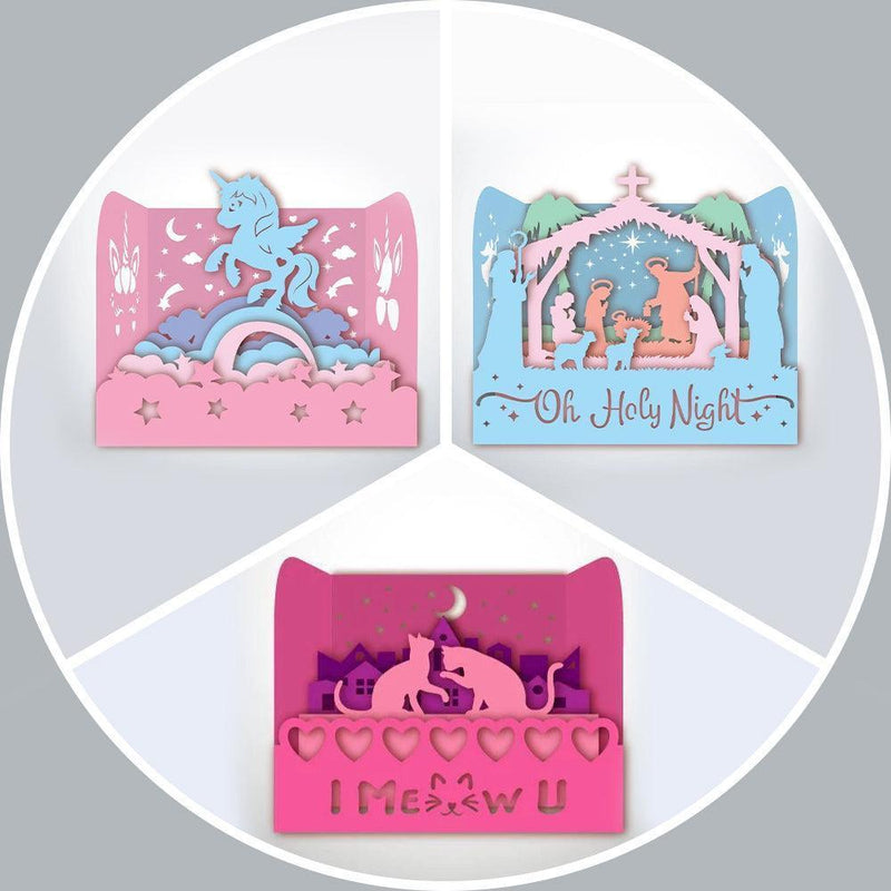 Combo Silent Night - Paper Cut Mini-Showcase File - Cricut File - 10x12cm - LightBoxGoodMan - LightboxGoodman