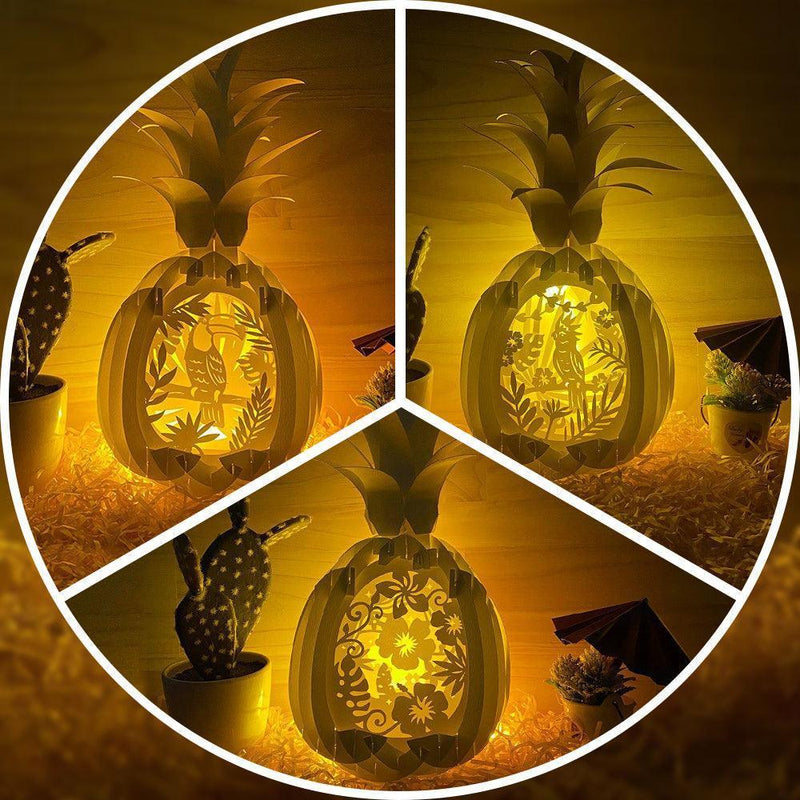 Combo Tropical Parrot - Pineapple Pop-Up File - Cricut File - LightBoxGoodMan - LightboxGoodman