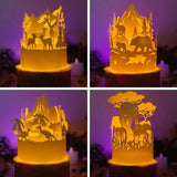 Combo Wild Animals - 3D Dome Lantern File - Cricut File - LightBoxGoodMan - LightboxGoodman