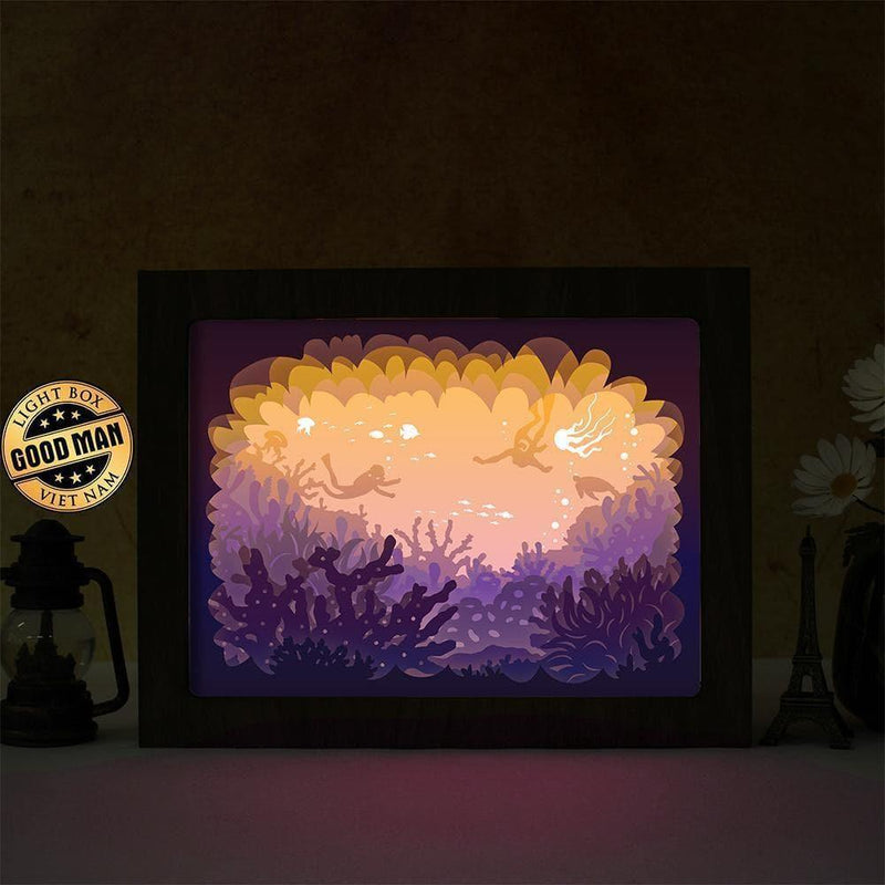 Coral - Paper Cut Light Box File - Cricut File - 8x10 Inches - LightBoxGoodMan - LightboxGoodman
