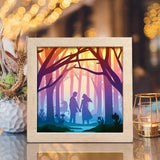 Couple in the Forest – Paper Cut Light Box File - Cricut File - 8x8 inches - LightBoxGoodMan