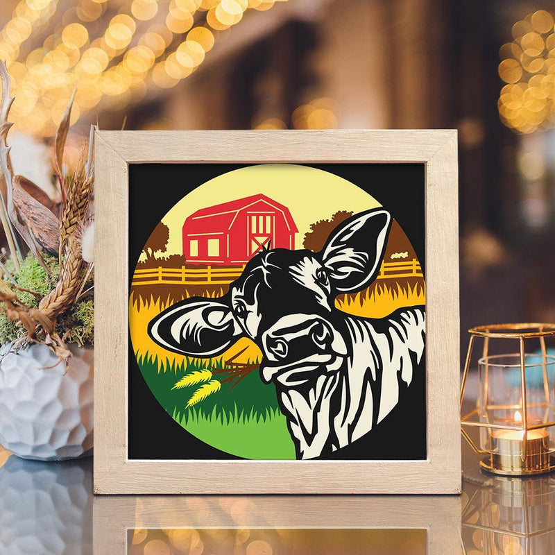 Cow – Paper Cut Light Box File - Cricut File - 8x8 inches - LightBoxGoodMan - LightboxGoodman