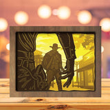 Cowboy Battle - Paper Cutting Light Box - LightBoxGoodman - LightboxGoodman