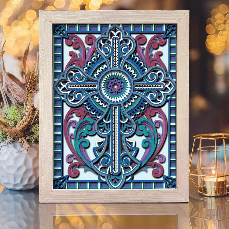 Cross Mandala – Paper Cut Light Box File - Cricut File - 8x10 Inches- LightBoxGoodMan - LightboxGoodman