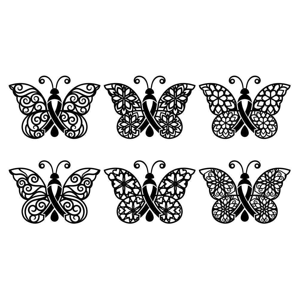 Cure Diabetes Butterfly Set- Cricut File - Svg, Png, Dxf, Eps - LightB