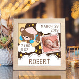 Baby Stats 4 – Personalized Papercut Lightbox File - 8x8