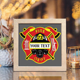 Firefighter Badge – Personalized Papercut Lightbox File - 8x8