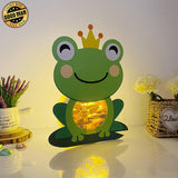 Cute Frog - Frog Papercut Lightbox File - 7.9x10.4" - Cricut File - LightBoxGoodMan - LightboxGoodman