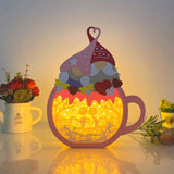 Cute Love - Hot Cocoa Light Box File - Gnome Couple Motif - Cricut File - 7x9 inches - LightBoxGoodMan