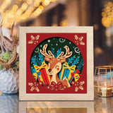 Cute Reindeer - Paper Cut Light Box File - Cricut File - 8x8 inches - LightBoxGoodMan