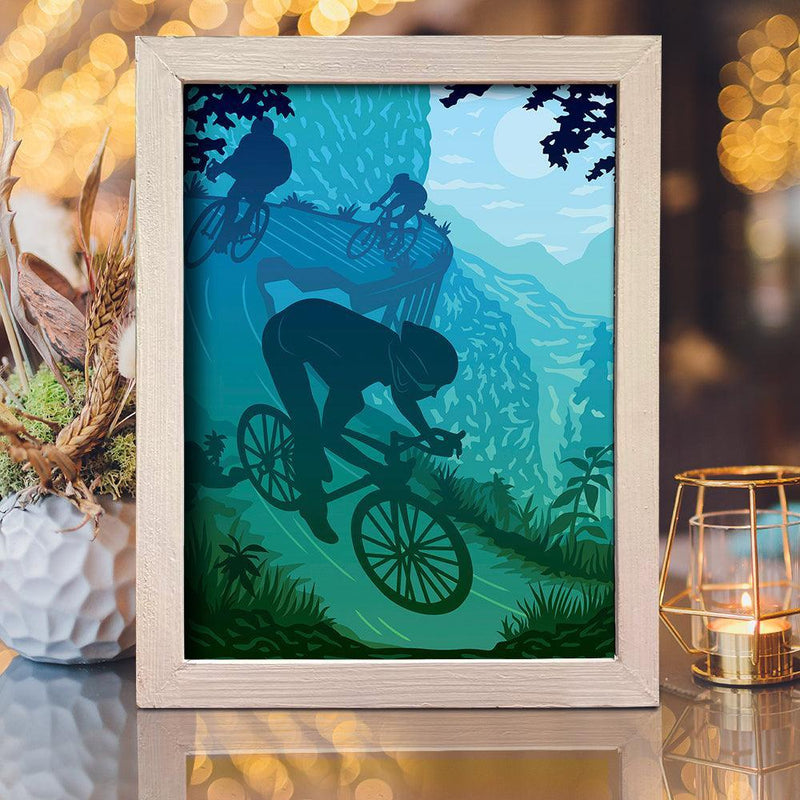 Cycling – Paper Cut Light Box File - Cricut File - 20x26cm - LightBoxGoodMan - LightboxGoodman