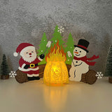 Christmas Campfire 2 - 3D Christmas Campfire Lantern File - Cricut File 3 - LightBoxGoodMan
