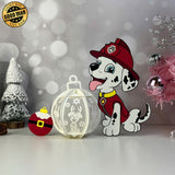 Xmas Marshall - Christmas Themed 3D Paw Patrol Lantern File - Cricut File 1 - LightBoxGoodMan