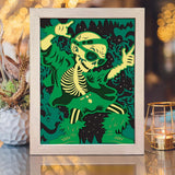 Dancing Skeleton – Paper Cut Light Box File - Cricut File - 20x26cm - LightBoxGoodMan