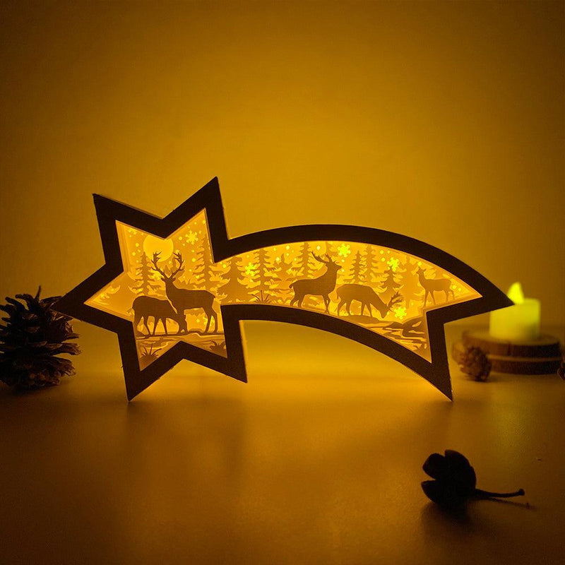 Deer 1 - Paper Cut Star Light Box File - Cricut File - 28x13.7cm - LightBoxGoodMan - LightboxGoodman