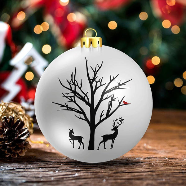 Deer Cardinal Winter Christmas Ornament - Cricut File - Svg, Png, Dxf,