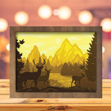 Deer In The Forest 2 - Paper Cutting Light Box - LightBoxGoodman - LightboxGoodman