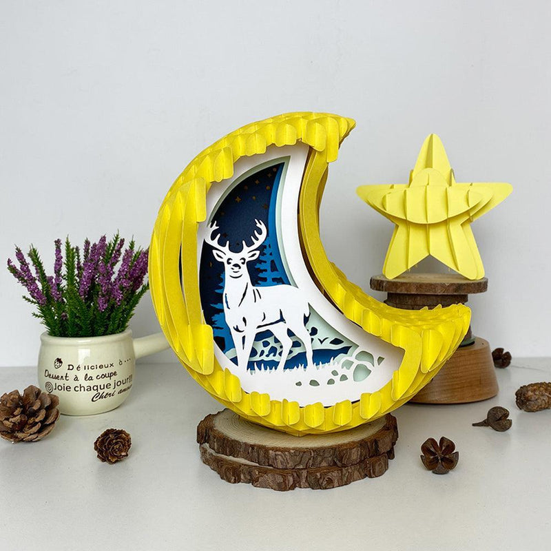 Deer - Moon Pop-Up File - Cricut File - LightBoxGoodMan - LightboxGoodman