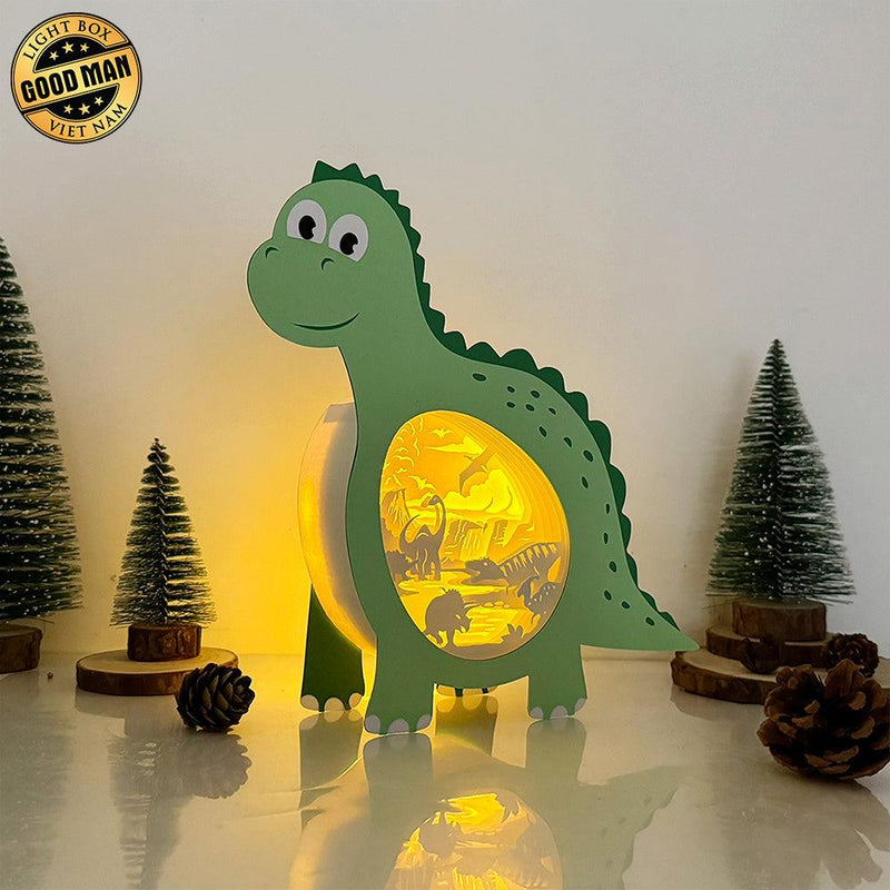 Dinosaurs 2 - Dinosaur Papercut Lightbox File - 7.7x8" - Cricut File - LightBoxGoodMan - LightboxGoodman