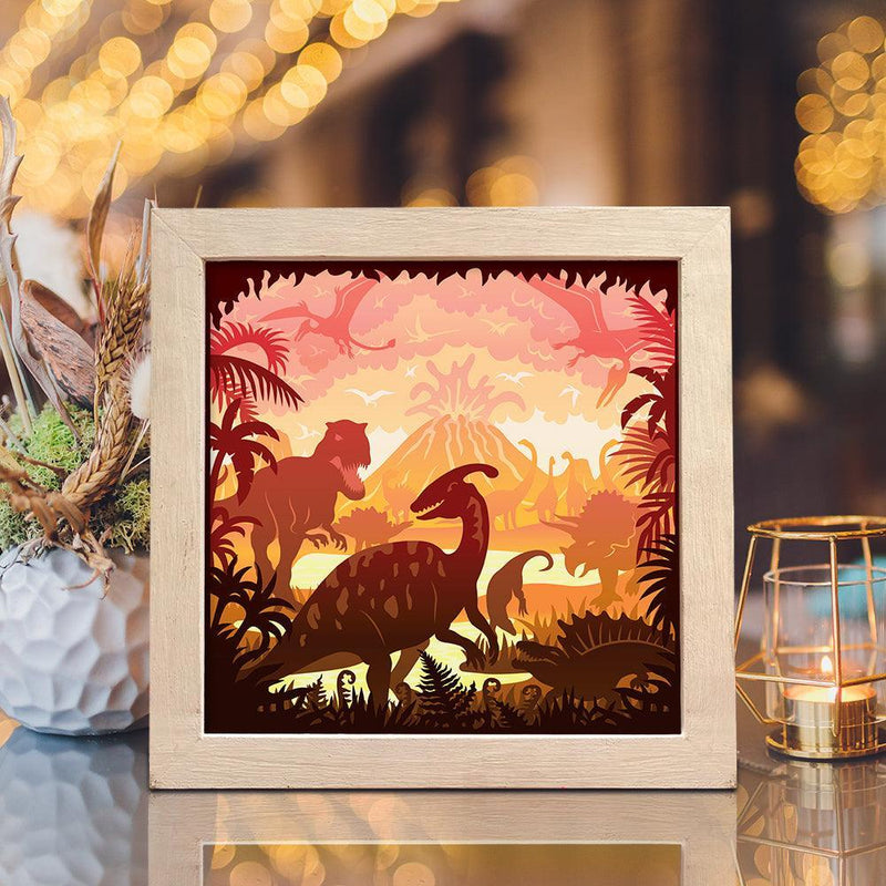 Dinosaurs 2 – Paper Cut Light Box File - Cricut File - 8x8 inches - LightBoxGoodMan - LightboxGoodman