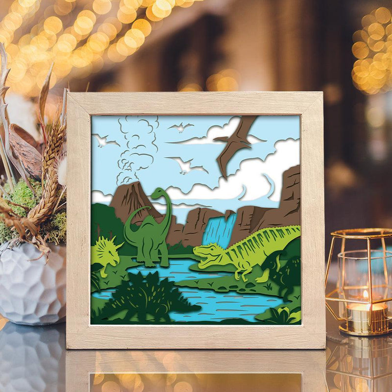 Dinosaurs 3 – Paper Cut Light Box File - Cricut File - 8x8 inches - LightBoxGoodMan - LightboxGoodman