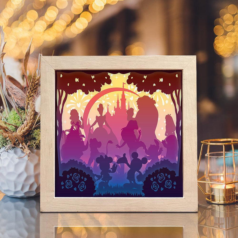 Disney 2 Square - Paper Cut Light Box File - Cricut File - 20x20cm - LightBoxGoodMan - LightboxGoodman