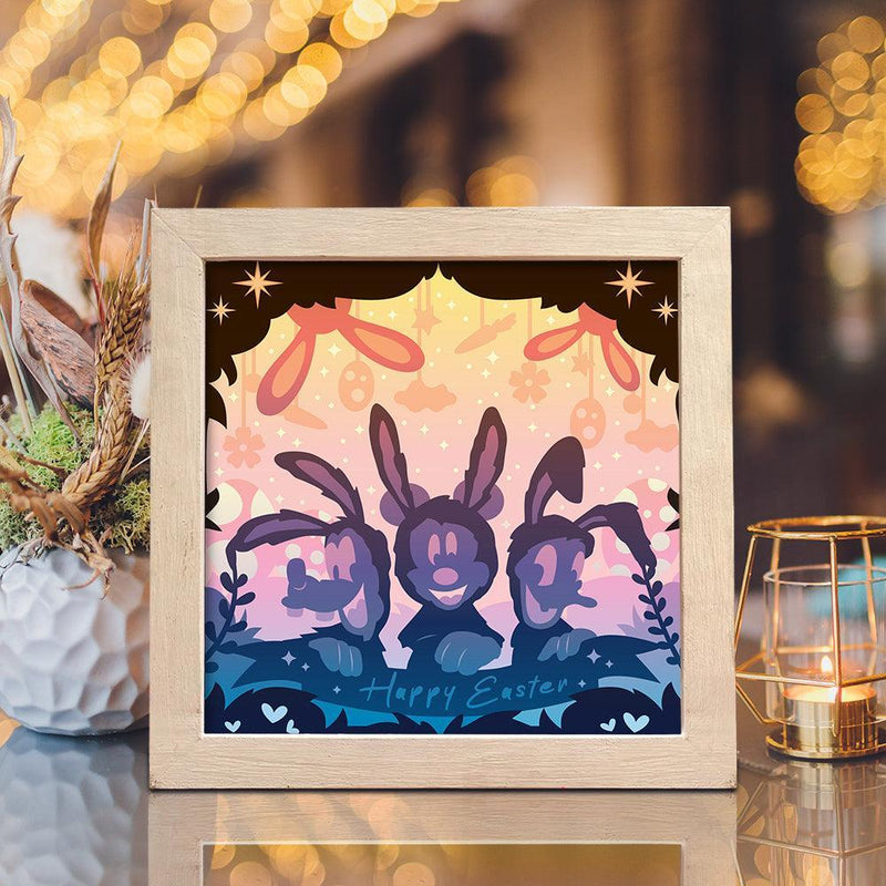 Disney Happy Easter - Paper Cut Light Box File - Cricut File - 8x8 inches - LightBoxGoodMan - LightboxGoodman