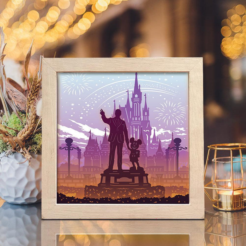 Disneyland Square – Paper Cut Light Box File - Cricut File - 8x8 Inches - LightBoxGoodMan - LightboxGoodman