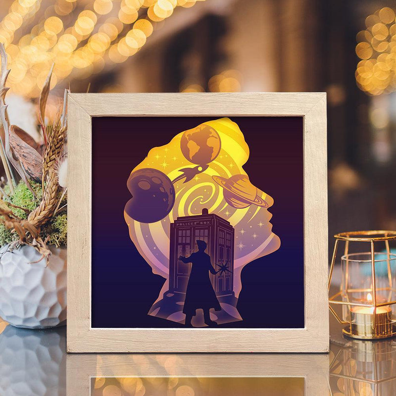 Doctor Who Square - Paper Cut Light Box File - Cricut File - 20x20cm - LightBoxGoodMan - LightboxGoodman