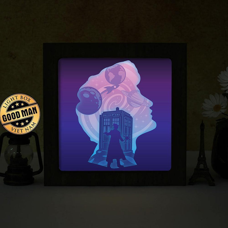 Doctor Who Square - Paper Cut Light Box File - Cricut File - 20x20cm - LightBoxGoodMan - LightboxGoodman
