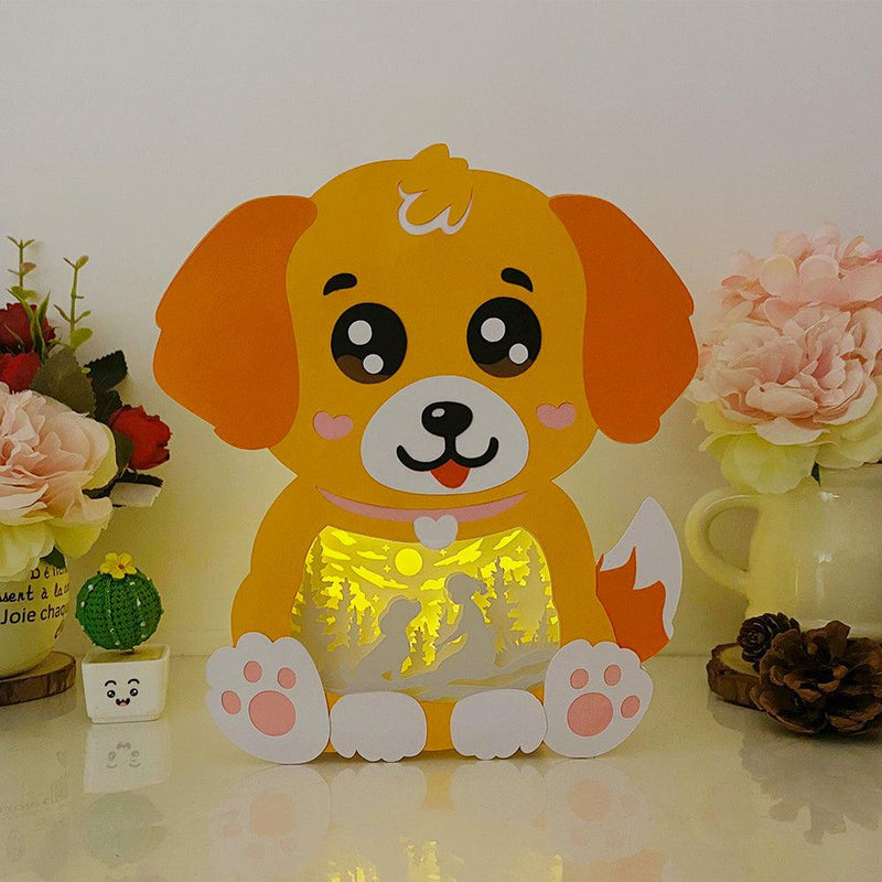 Dog And Mistress 2 - Dog Papercut Lightbox File - 6.7x7.5" - Cricut File - LightBoxGoodMan - LightboxGoodman