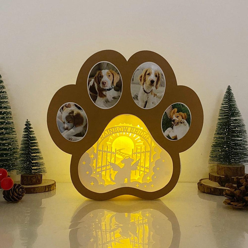 Dog Memorial - Paw-shaped Papercut Lightbox File - 7.6x8" - Cricut File - LightBoxGoodMan - LightboxGoodman