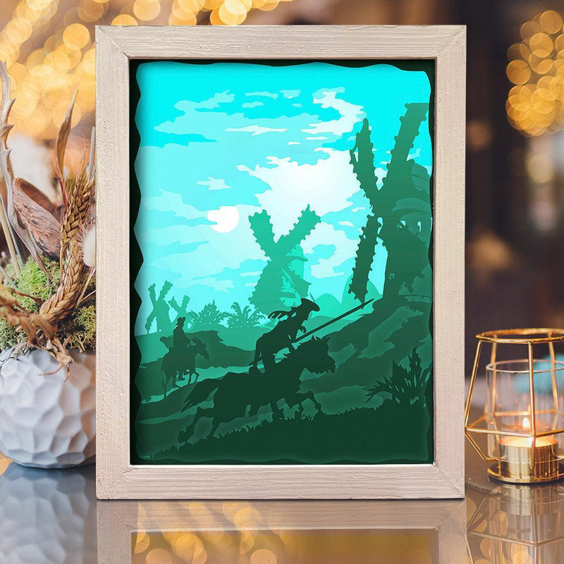 Don Quijote – Paper Cut Light Box File - Cricut File - 20x26cm - LightBoxGoodMan - LightboxGoodman