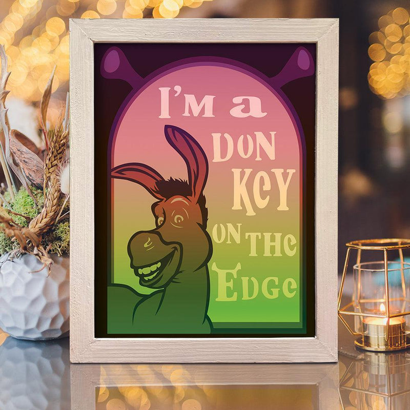 Donkey Shrek - Paper Cut Light Box File - Cricut File - 20x26cm - LightBoxGoodMan - LightboxGoodman