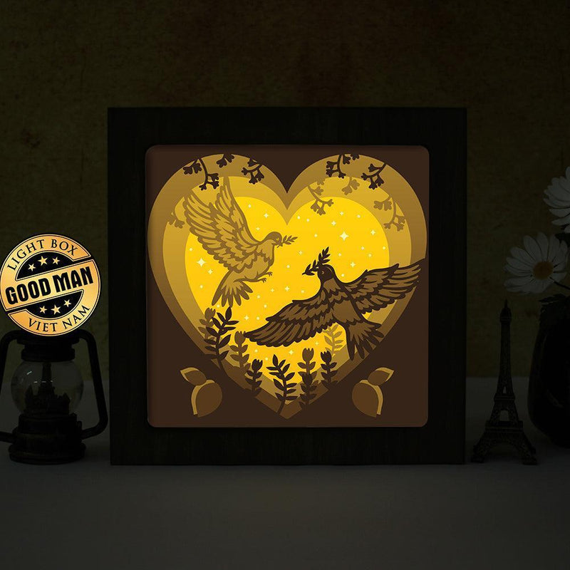 Dove – Paper Cut Light Box File - Cricut File - 8x8 inches - LightBoxGoodMan - LightboxGoodman