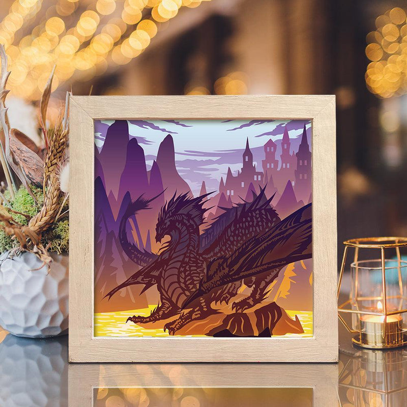 Dragon 4 - Paper Cut Light Box File - Cricut File - 8x8 inches - LightBoxGoodMan - LightboxGoodman