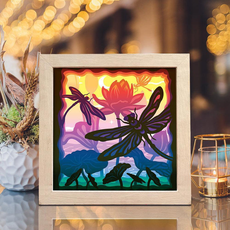 Dragonfly 2 – Paper Cut Light Box File - Cricut File - 8x8 inches - LightBoxGoodMan - LightboxGoodman
