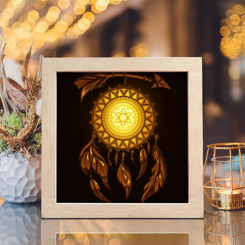Dreamcatcher Square – Paper Cut Light Box File - Cricut File - 20x20cm - LightBoxGoodMan - LightboxGoodman