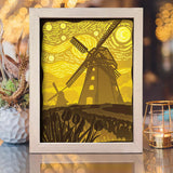Dutch Windmills 1 - Paper Cut Light Box File - Cricut File - 8x10 Inches - LightBoxGoodMan