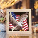 Eagle American Flag 2 – Paper Cut Light Box File - Cricut File - 8x8 inches - LightBoxGoodMan
