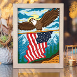 Eagle American Flag – Paper Cut Light Box File - Cricut File - 20x26cm - LightBoxGoodMan
